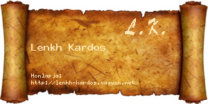 Lenkh Kardos névjegykártya